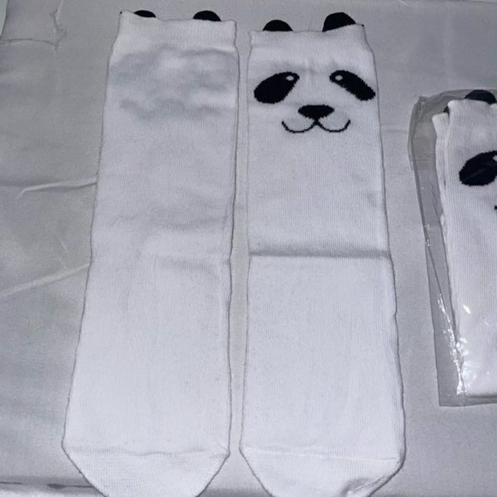 Socks Panda Toddler Knee High Boot Panda Bear Face Solid Animal Socks Pull on